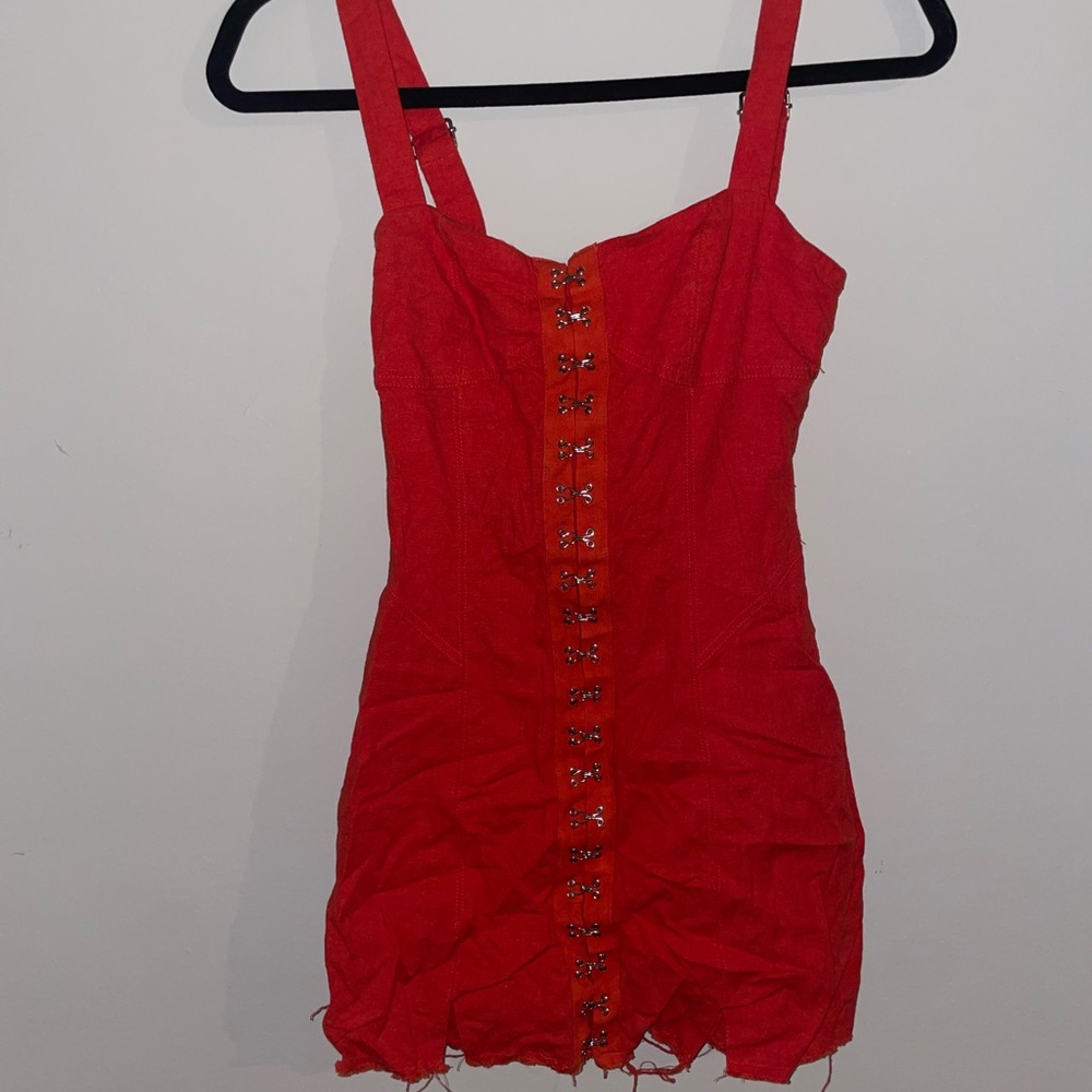 Red mini dress